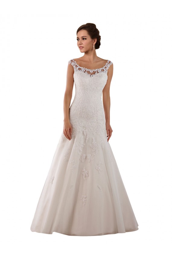 Ivoire Trapèze Scoop Tulle Robes de mariée à Vendre