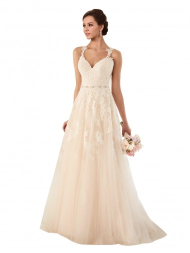 Ivoire Trapèze Tulle Dentelle Robes de mariée à Vendre