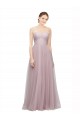 Light Lilac Trapèze Tulle Dentelle Longue Robes demoiselle d'honneur à Vendre