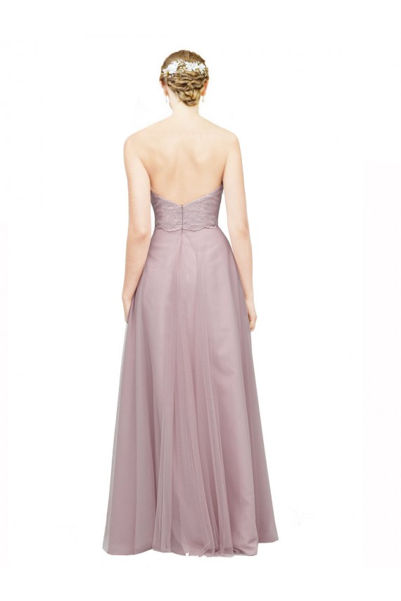 Light Lilac Trapèze Tulle Dentelle Longue Robes demoiselle d'honneur à Vendre