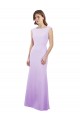 Lilas Colonne Col rond Mousseline Longue Robes demoiselle d'honneur à Vendre
