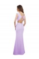Lilas Colonne Col rond Mousseline Longue Robes demoiselle d'honneur à Vendre