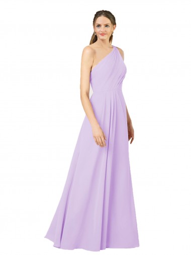 Lilas Fourreau Mousseline Longue Formelles Robes demoiselle d'honneur / Robes de soirée à Vendre