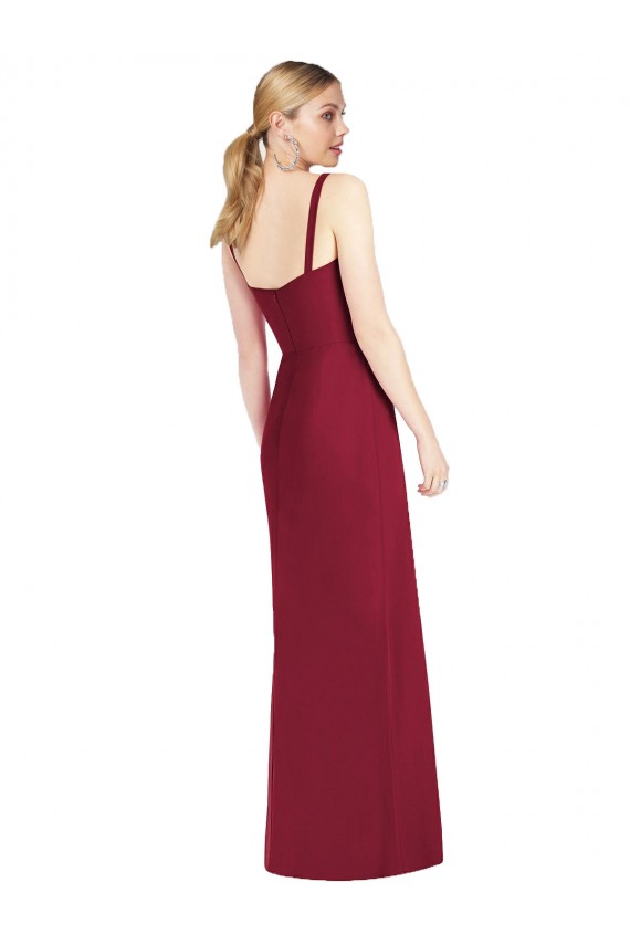 Lilas Sirène Bretelles spaghetti Col V Sans bretelle Mousseline Longue Robes demoiselle d'honneur à Vendre