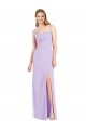 Lilas Sirène Bretelles spaghetti Col V Sans bretelle Mousseline Longue Robes demoiselle d'honneur à Vendre