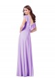 Lilas Trapèze Col V Mousseline Longue Robes demoiselle d'honneur à Vendre
