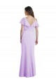 Lilas Trapèze Col V Mousseline Longue Robes demoiselle d'honneur à Vendre
