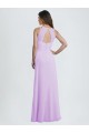 Lilas Trapèze Licou Mousseline Longue Robes demoiselle d'honneur à Vendre