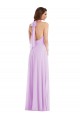 Lilas Trapèze Licou Mousseline Longue Robes demoiselle d'honneur à Vendre