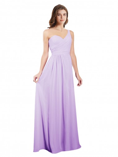 Lilas Trapèze Mousseline Longue Robes demoiselle d'honneur à Vendre