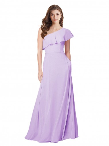 Lilas Trapèze Mousseline Longue Robes demoiselle d'honneur à Vendre