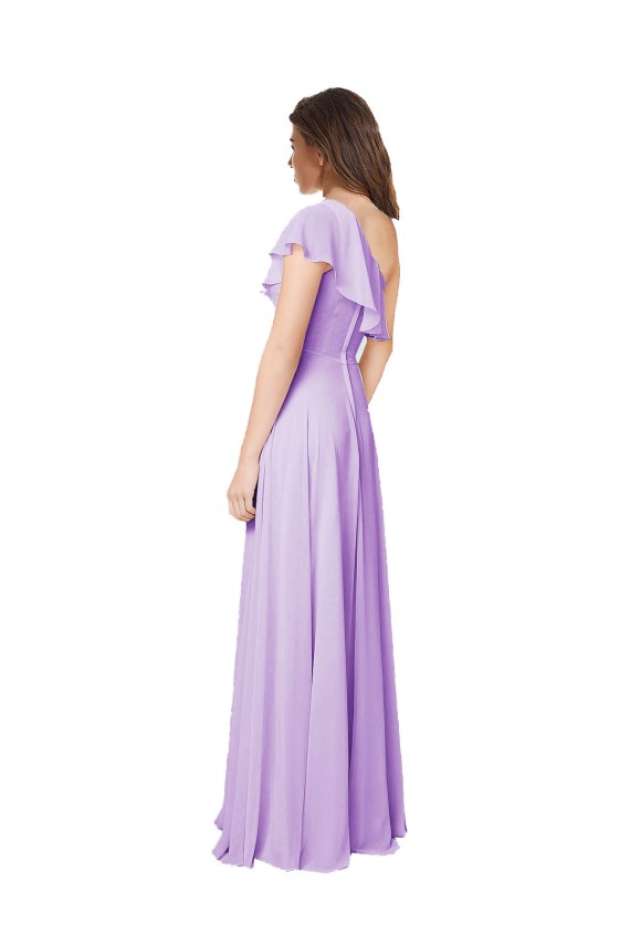 Lilas Trapèze Mousseline Longue Robes demoiselle d'honneur à Vendre