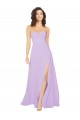 Lilas Trapèze Sans bretelle Mousseline Longue Robes demoiselle d'honneur à Vendre