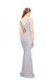 Lilas arctique Sirène Col V Crêpe Stretch Longue Formelles Robes demoiselle d'honneur / Robes de soirée / Robes de bal à Vendre