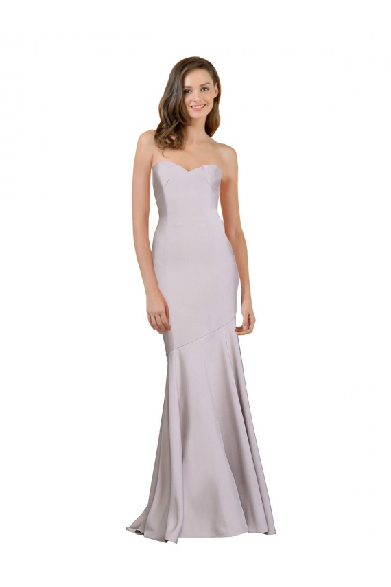 Lilas arctique Sirène Sans bretelle Crêpe Stretch Longue Robes demoiselle d'honneur / Robes de bal à Vendre