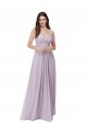 Lueur rose Trapèze Col V Mousseline Longue Robes demoiselle d'honneur à Vendre