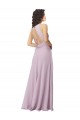Lueur rose Trapèze Licou Col Haut Mousseline Longue Robes demoiselle d'honneur à Vendre