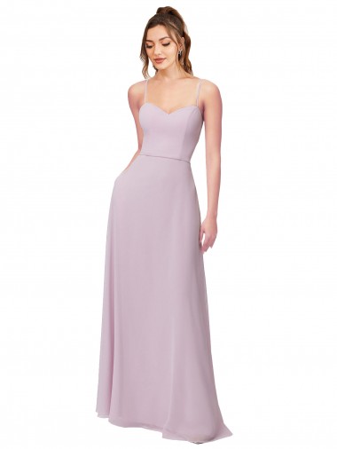 Lueur rose Trapèze Mousseline Longue Robes demoiselle d'honneur à Vendre