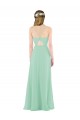 Menthe verte Fourreau Col V Mousseline Longue Robes demoiselle d'honneur à Vendre