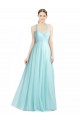 Menthe verte Trapèze Bretelles spaghetti Tulle Longue Robes demoiselle d'honneur à Vendre