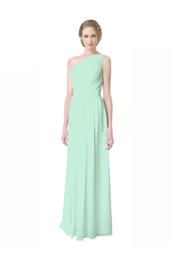Menthe verte Trapèze Mousseline Longue Robes demoiselle d'honneur à Vendre