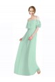 Menthe verte Trapèze Épaule Dénudée Bretelles spaghetti Mousseline Longue Robes demoiselle d'honneur à Vendre