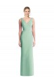 Menthe verte Trompette Col V Mousseline Longue Robes demoiselle d'honneur à Vendre