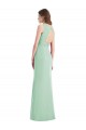 Menthe verte Trompette Col V Mousseline Longue Robes demoiselle d'honneur à Vendre