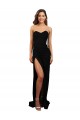 Noir Colonne Sans bretelle Col Haut Crêpe Stretch Longue Formelles Robes demoiselle d'honneur / Robes de soirée / Robes de bal à Vendre