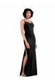 Noir Colonne Velours Stretch Longue Formelles Robes demoiselle d'honneur / Robes de soirée / Robes de bal à Vendre