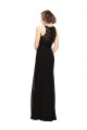 Noir Fourreau Col Haut Mousseline Dentelle Longue Robes demoiselle d'honneur à Vendre