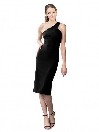 Noir Fourreau Crêpe Stretch Courte Robes demoiselle d'honneur / Robes de soirée / Robes de cocktail à Vendre