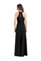 Noir Fourreau Licou Col V Crêpe Stretch Longue Formelles Robes demoiselle d'honneur / Robes de soirée / Robes de bal à Vendre