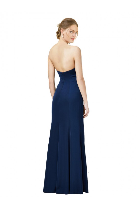 Noir Fourreau Sans bretelle Crêpe Stretch Longue Formelles Robes demoiselle d'honneur / Robes de soirée / Robes de bal à Vendre