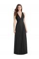 Noir Trapèze Col V Mousseline Longue Robes demoiselle d'honneur à Vendre