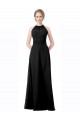Noir Trapèze Licou Mousseline Longue Robes demoiselle d'honneur à Vendre