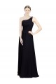 Noir Trapèze Mousseline Longue Robes demoiselle d'honneur à Vendre