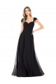Noir Trapèze Mousseline Longue Robes demoiselle d'honneur à Vendre