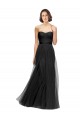 Noir Trapèze Tulle Longue Robes demoiselle d'honneur à Vendre