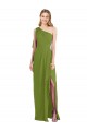 Olive verte Trompette Mousseline Longue Robes demoiselle d'honneur à Vendre