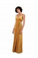 Or Colonne Col V Velours Stretch Longue Formelles Robes demoiselle d'honneur / Robes de soirée / Robes de bal à Vendre