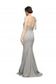 Oyster Argent Sirène Balayage train Crêpe Stretch Tulle Longue Formelles Robes demoiselle d'honneur / Robes de soirée / Robes de bal à Vendre