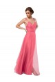 Pastèque Trapèze Bretelles spaghetti Tulle Longue Robes demoiselle d'honneur à Vendre