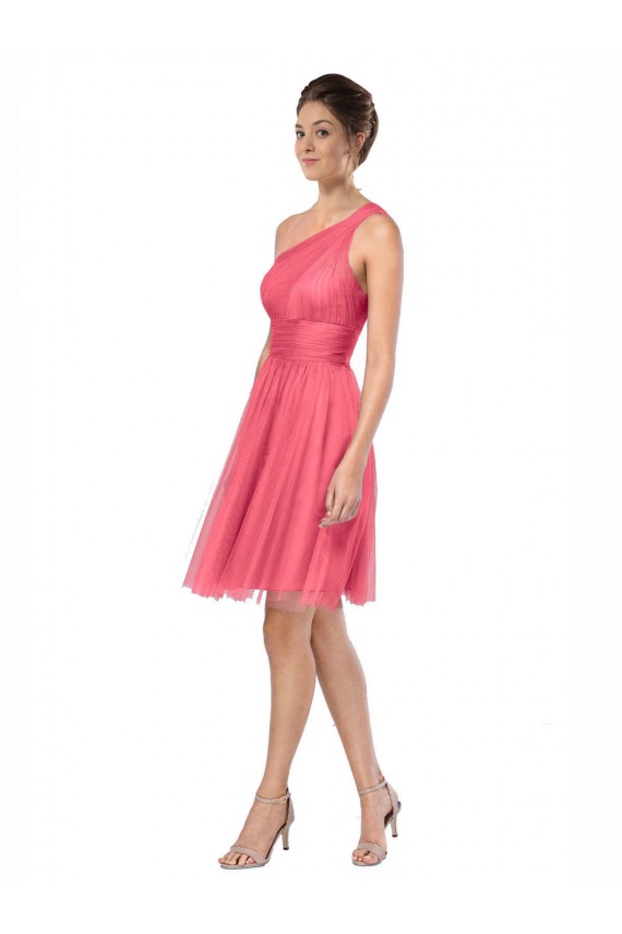 Pastèque Trapèze Tulle Longue Robes demoiselle d'honneur à Vendre