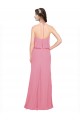 Peau Rose Trapèze Licou Col Haut Mousseline Longue Robes demoiselle d'honneur à Vendre