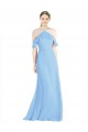 Periwinkle Trapèze Licou Mousseline Longue Robes demoiselle d'honneur à Vendre