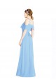 Periwinkle Trapèze Licou Mousseline Longue Robes demoiselle d'honneur à Vendre