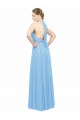Periwinkle Trapèze Licou Mousseline Longue Robes demoiselle d'honneur à Vendre