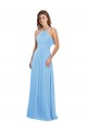 Periwinkle Trapèze Licou Mousseline Longue Robes demoiselle d'honneur à Vendre