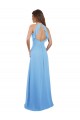 Periwinkle Trapèze Licou Mousseline Longue Robes demoiselle d'honneur à Vendre